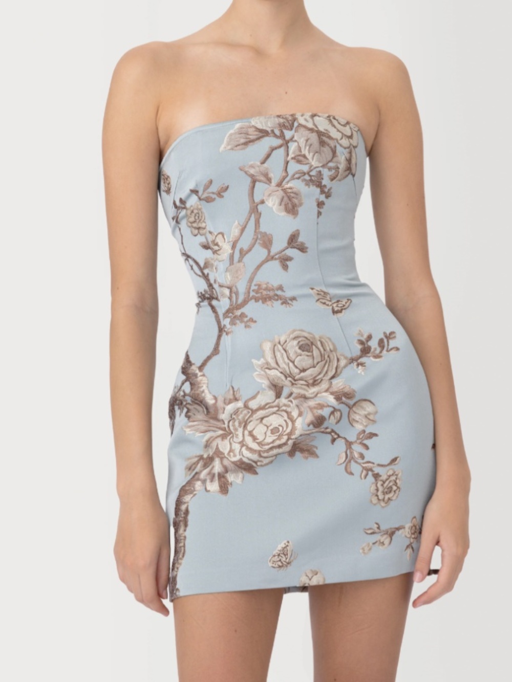SAU LEE "Nina" Brocade Mini Dress